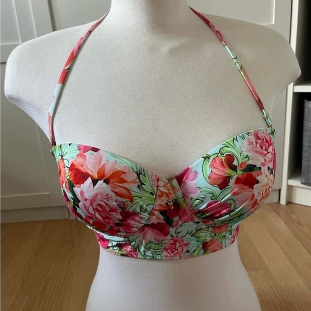Floral Halter Bikini Top